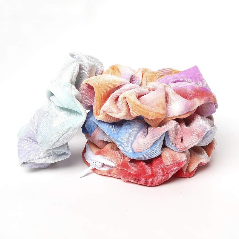 Ivyu Velvet Pocket Scrunchies with Zipper Stash Scrunchy Hair Ties (LOBAB-011) - Image 5